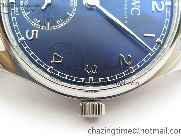 MIROTIME 0426 TimelessDesign Portuguese IW358304 ZF 1:1 Best Edition SS Blue Dial on Leather Strap A 7078